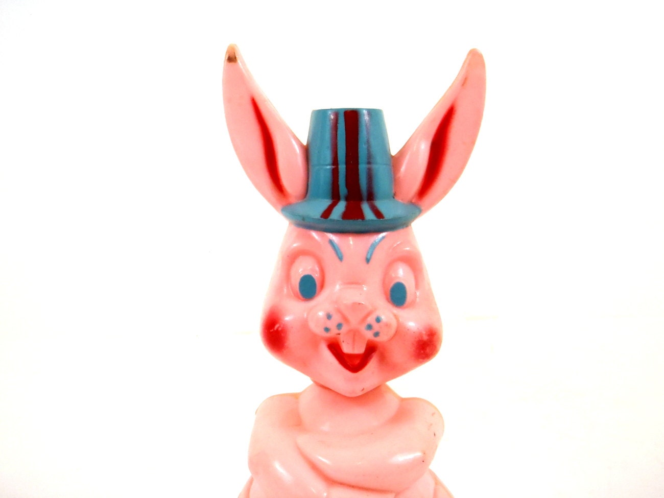 Piggy Bank Savings Bank Vintage Bank  Creepy Pink Bunny Bank