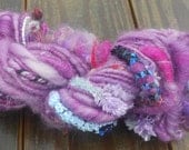 Handspun Yarn, Handspun Art Yarn, Pretty in Purple, Bulky Yarn, 50 yards