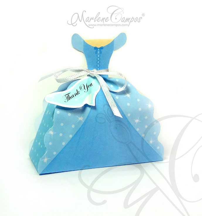 INSTANT DOWNLOAD - SMALL Cinderella Dress Inspired - Printable Favor Box - Paper Art by Marlene Campos Il_570xn