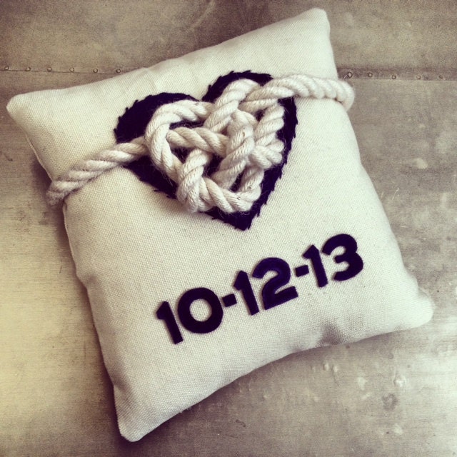 Celtic heart wedding ring pillow, nautical, beach theme