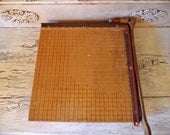 Rustic Vintage Paper Cutter for Scrapbooking or Crafts - Old Wood Paper Cutter