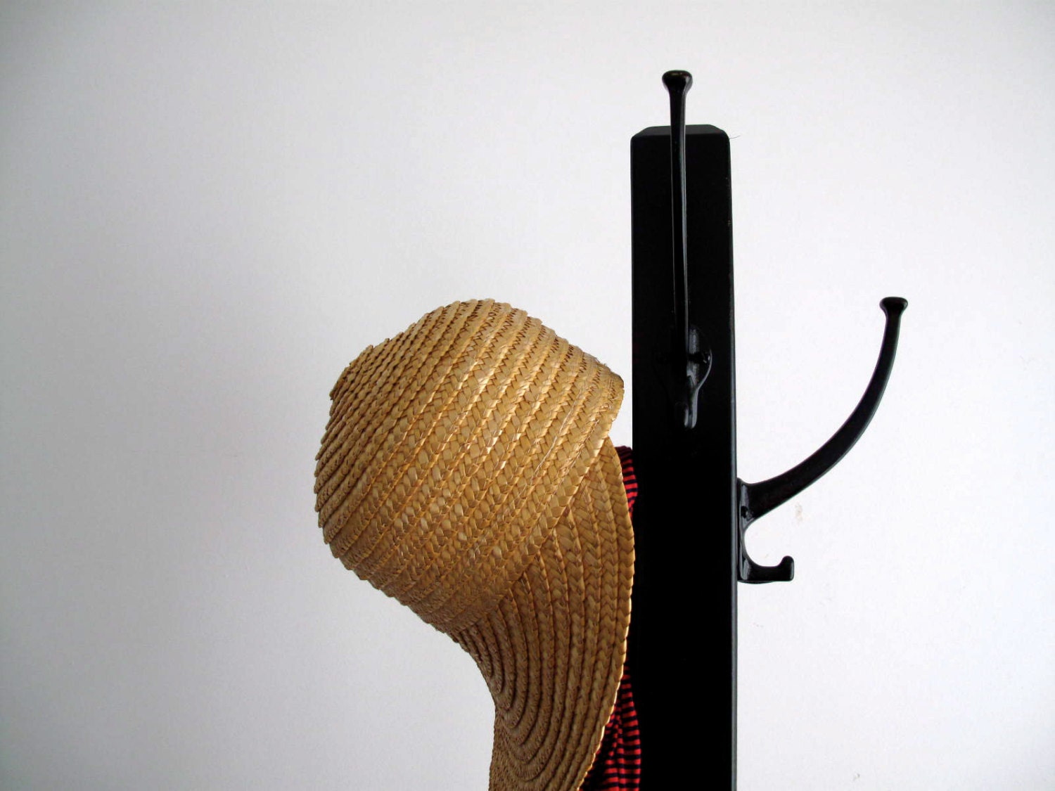 Vintage Coat Tree - Mission Style Coat Rack - Black Wood Coat Stand - Arts and Crafts