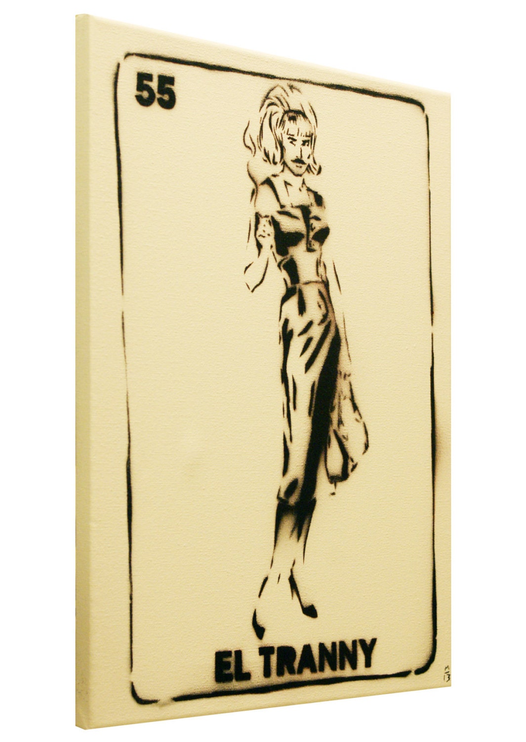 EL TRANNY Loteria Original Artwork 11x14 Original Painting Graffiti Pop Art and Mexican Culture Inspired Art on Canvas