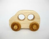 Little Wooden Toy Car Natural Maple
