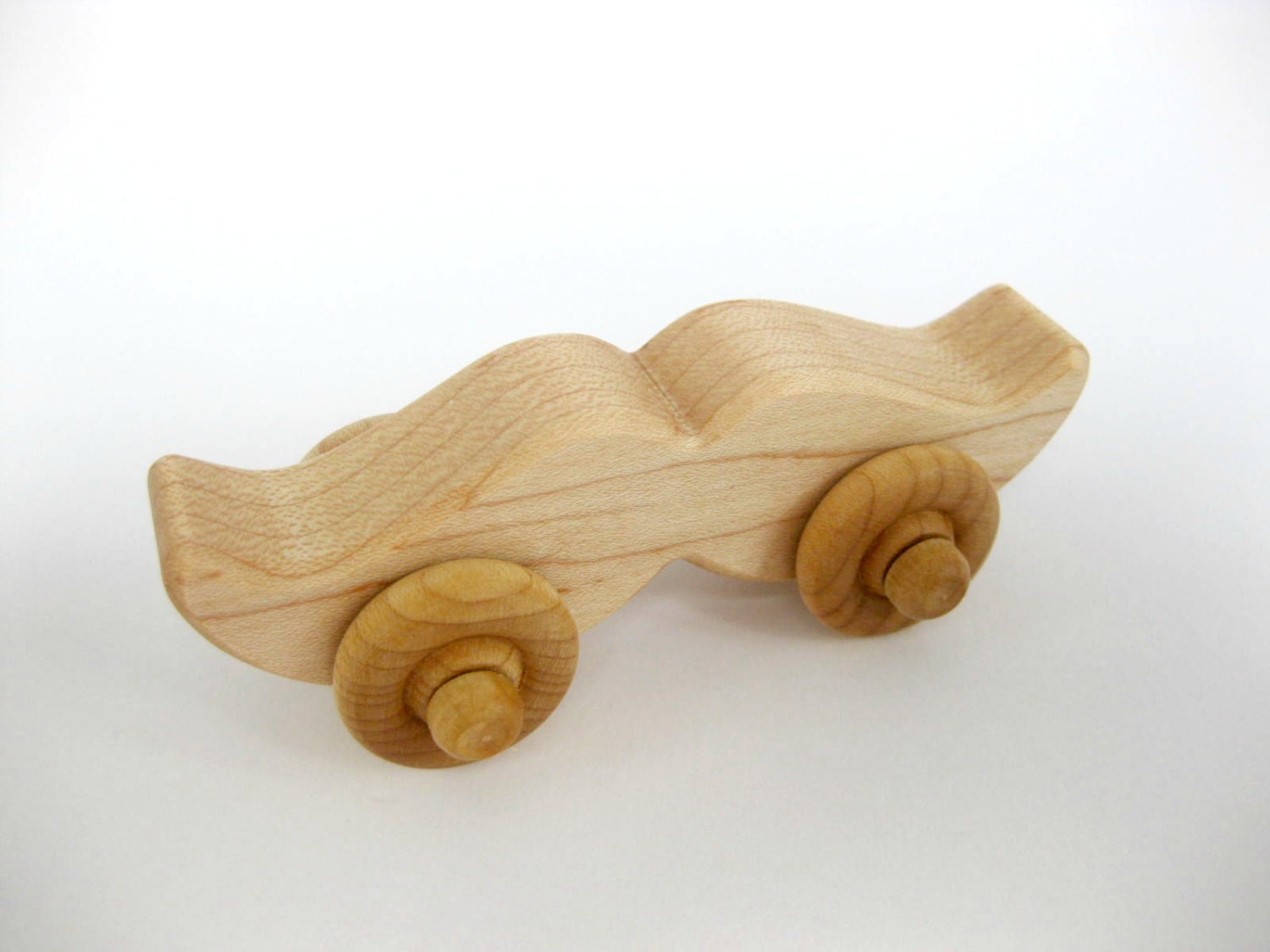 Organic Wooden Toy Mustache Car Wooden Natural Wood