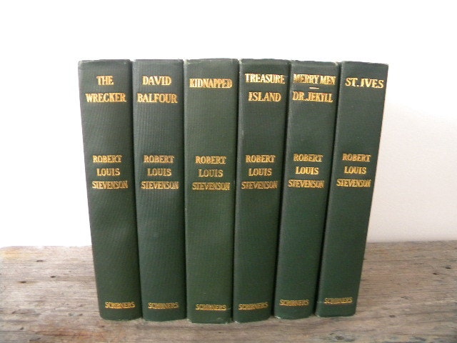 Robert Louis Stevenson collection. antique book set.