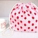 Large Chid's Backpack Lunch Bag - Pink Strawberries