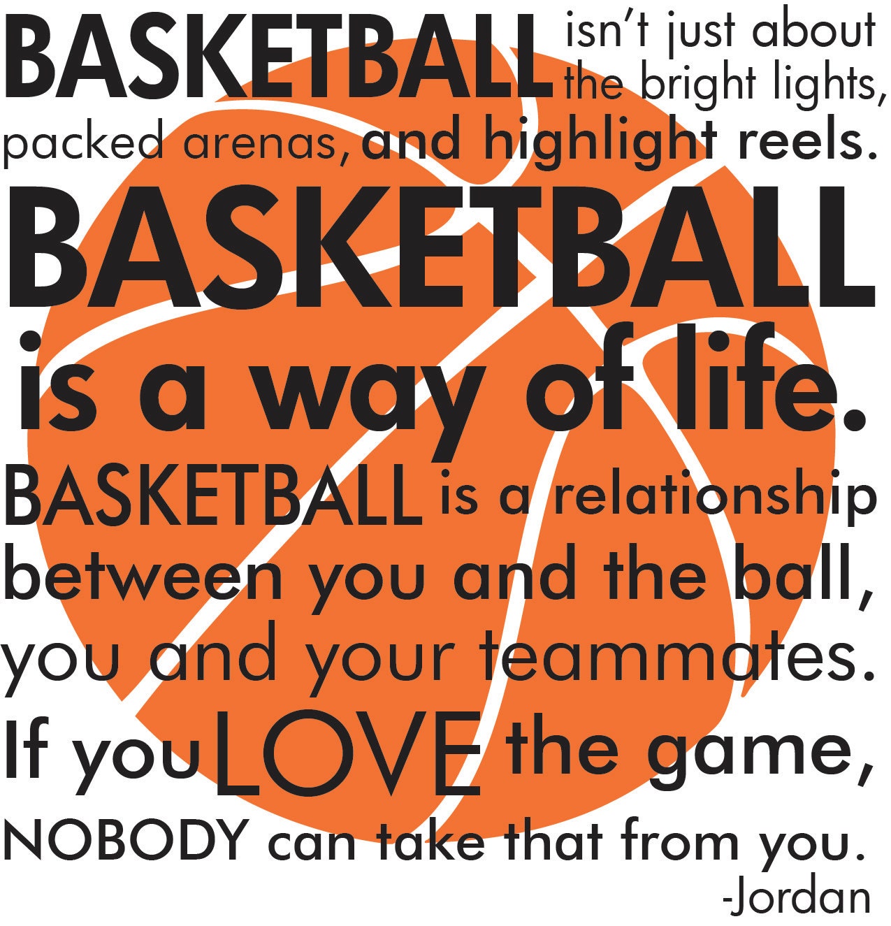 Basketball Michael Jordan quote with basketball by 