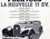 Art Deco Vintage French Ad - Hotchkiss  Automobile 1933