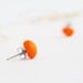 Orange Matte Glass Earrings Studs