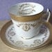 Antique gold tea cup, Vintage 1940's Royal Chelsea 50th Anniversary tea set, English tea cup, gold and white bone china tea cup