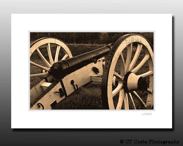 Cannon Photography, Historic artillery, Gift for him, Signed Matted Print, Ready for framing, cubicle wall decor