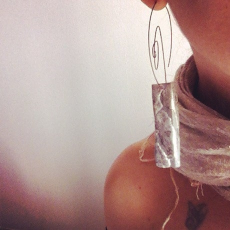 Silver ice metal tribal long earrings Ethnic silver etsyitaliateam