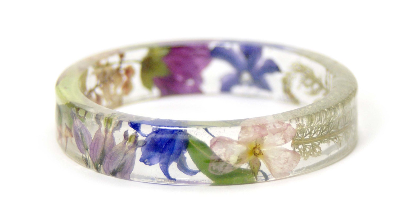 Flower Resin Bangle-Flower Jewelry- Resin Bangle- Real Flowers- Flower Bracelet-Resin Jewelry-Spring Jewlery