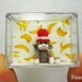 Sock Monkey Pom Pom Hat - 1 Inch Tiny Crocheted Gray Sock Monkeys - Made To Order