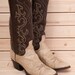 Vintage made in USA two tone brown & cream Larry Mahan cowboy boots size 7