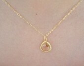Gold Necklace, Champagne Glass, Flower Girl Necklace, Everyday Necklace