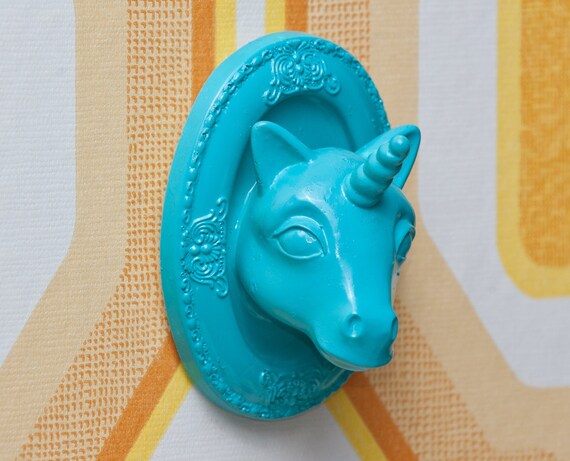 Unicorn Jewelry Display / Wall Art  -  Blue Coral