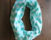 Tiffany Blue Chevron Infinity Scarf