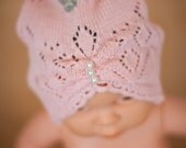 Upcycled Lace Knit Turban, Newborn Size, Ready to ship
