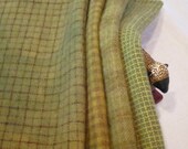 Four Fat Eighths Hand Dyed Wool, Warm Green Textures, J603