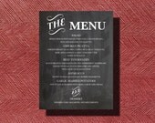Custom Designed Chalkboard Wedding Reception Dinner Menu