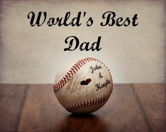 Personalized Father's Day Gift - 8x10 Baseball Print - Custom Gift for Dad - From Kids - Baseball Art - Sports Art