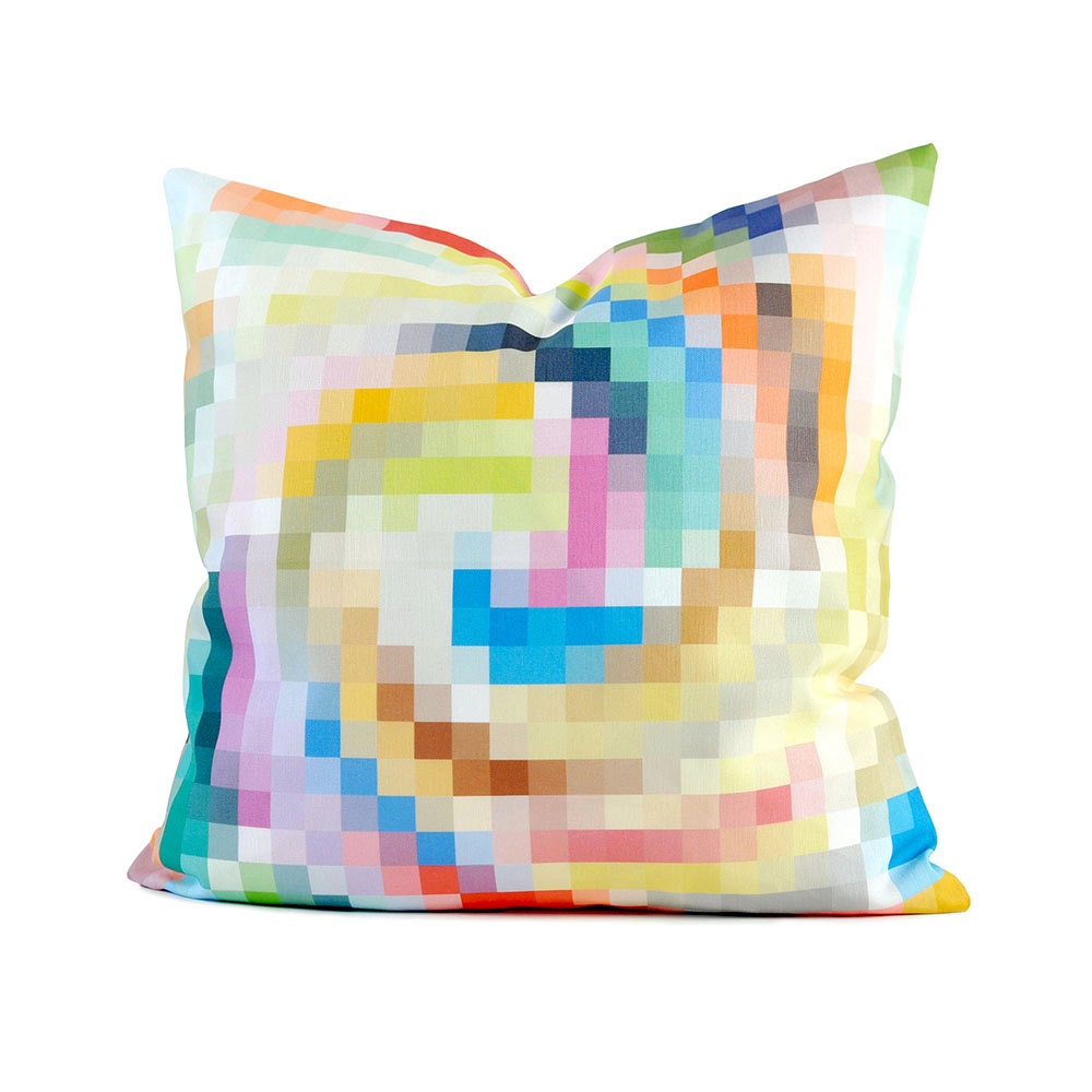 Cotton Pillow Cover - Digital Swirl Pattern, 18" x 18"  Artwork, Illustration, Geometric, Modern, Illustration