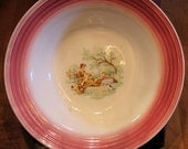 Beautiful Vintage Bowl, Mother and Child, Pink and Cream, Cottage decor