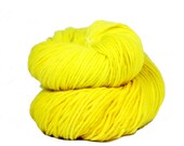 Merino - singles DK yarn - machine washable - neon yellow hand dyed  - "What Can I Say, It's Bright" - UK Seller - Madame Smoosh Singles DK