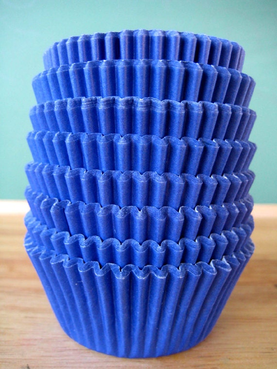 Royal Blue Cupcake Liners - Set of 40 - Solid Blue Baking Liners