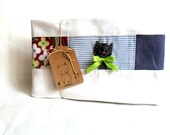 Baby blanket newborn baby gift baby shower gift white flannel bright colors turquoise blue white purple colorful floral Amy Butler canvas