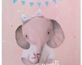 Children's Wall Art, Nursery Art, Art for Playroom, Playroom Decor, Nursery decor, Elephant Art, Unique Nursery Decor