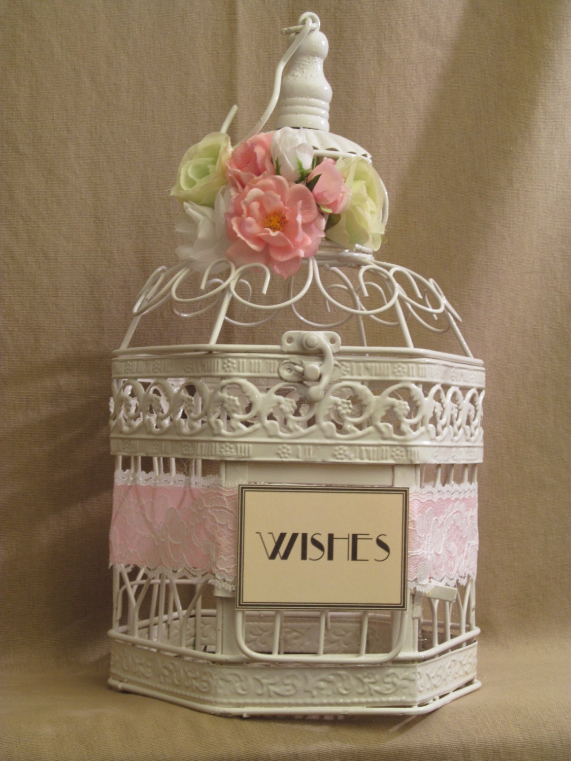 Wishes Birdcage / Wedding Wishes Box / Small / Shabby Chic Decor