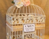 Vintage Style Wedding Card Box / Pearls / Bird Cage Wedding Card Holder