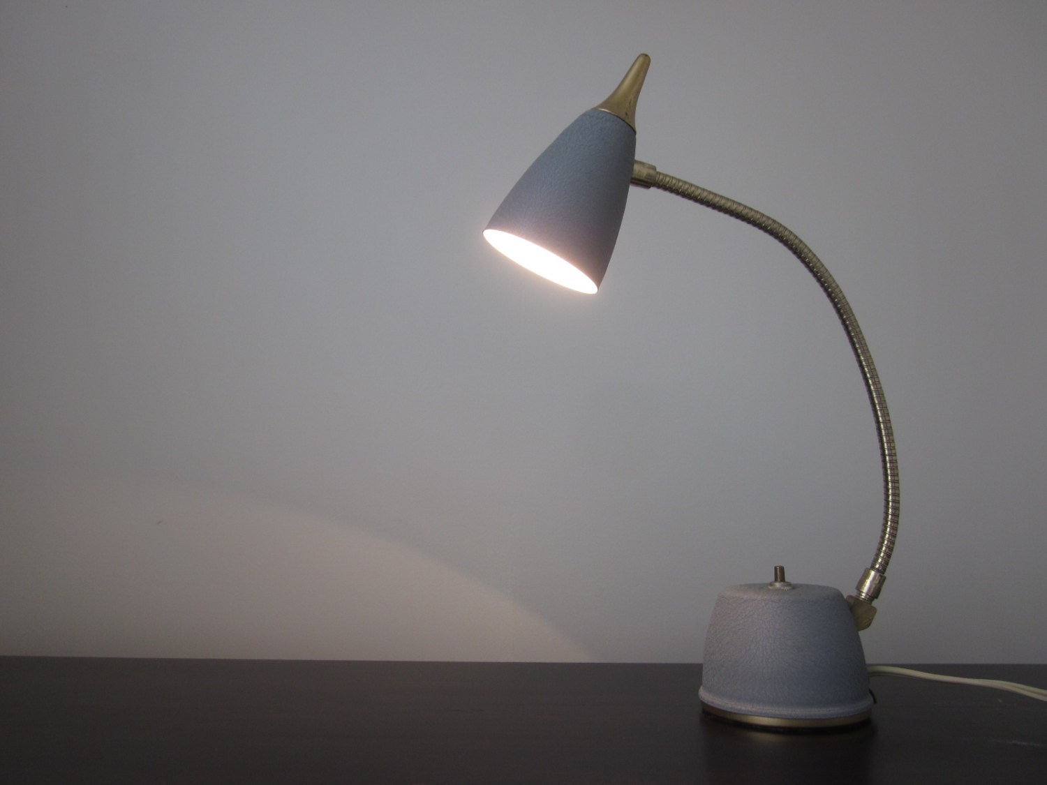 Mid Century Desk Light Gray Office