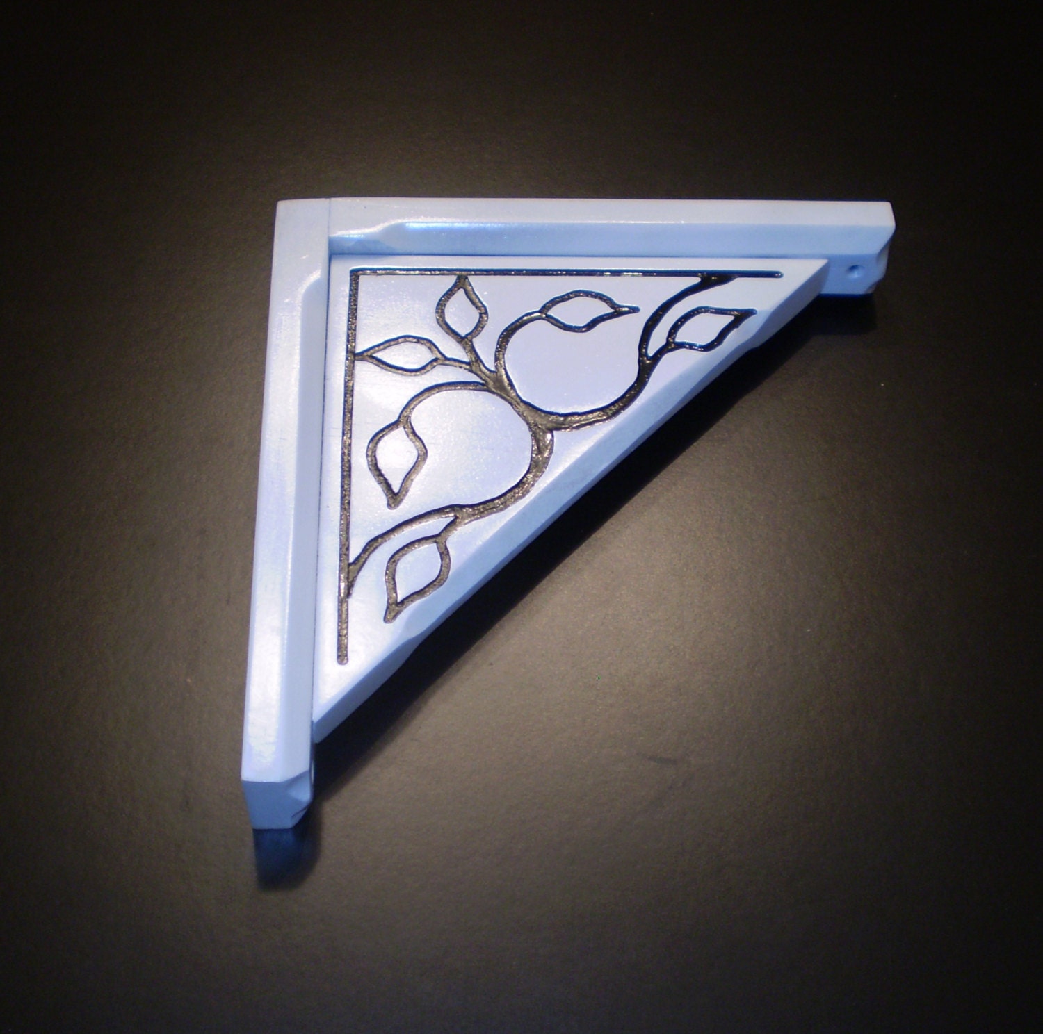 Decorative Corbel, Wood Engraved Corner, Leaves of Spring Bracket - FREE SHIPPING