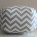 18" Ottoman Pouf Floor Pillow Grey White Zig Zag Chevron