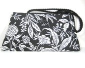 Black and White Floral, Stella Purse
