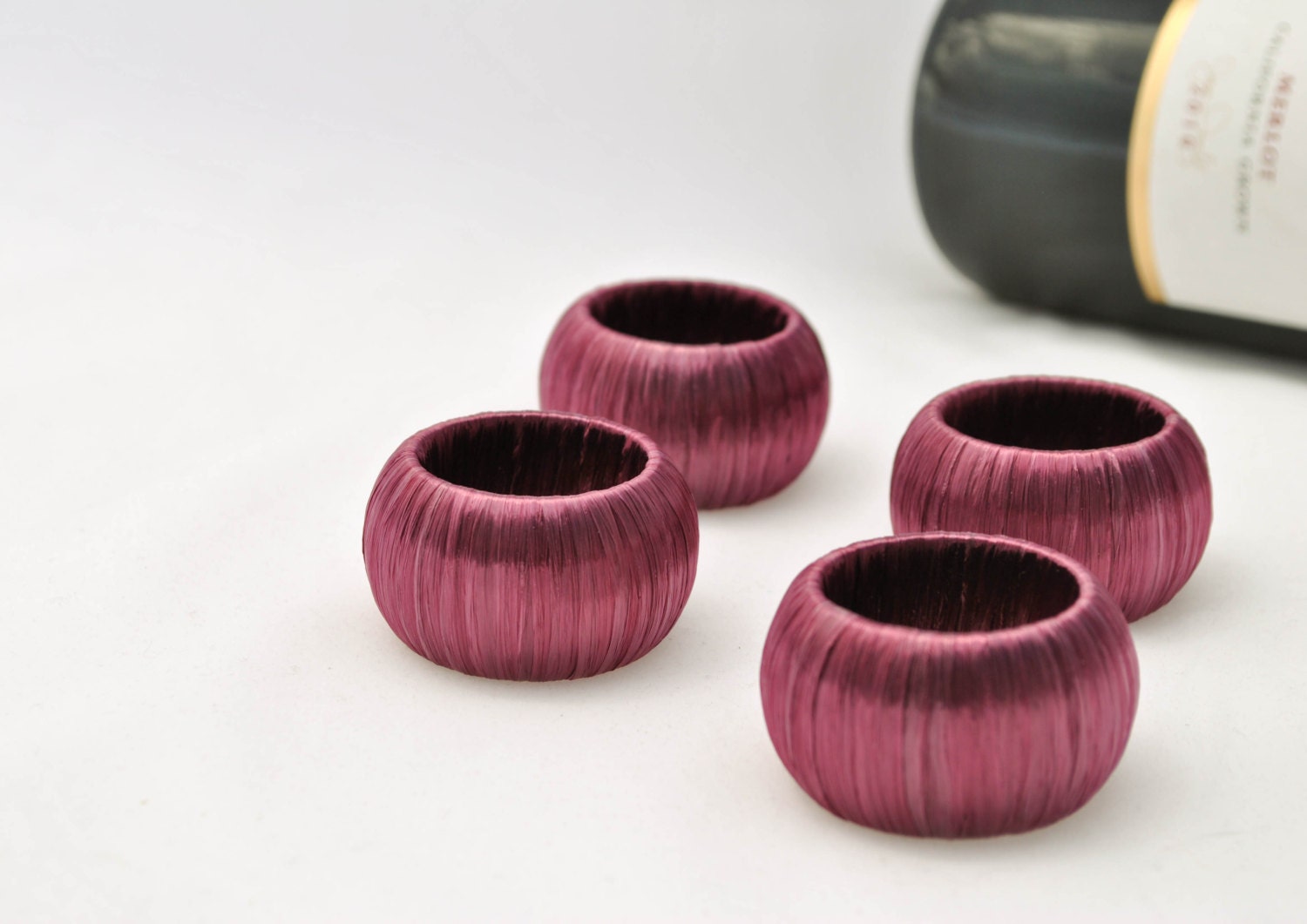 Handmade Napkin Rings - Wine - for Dinner Party, Rehearsal Dinner or Wedding Reception
