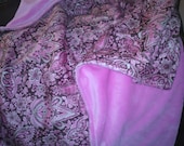 minky baby blanket gorgous pink and brown-- FREE Shipping