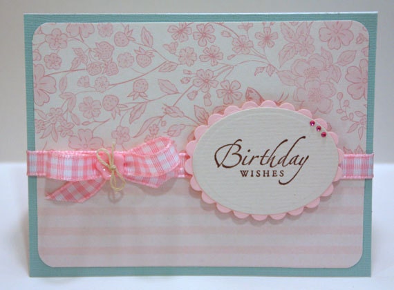 Handmade Birthday Card, Pink Birthday Cards, Girls Birthday Card