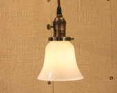 Pendant Lighting with Simple Opal Glass Shade