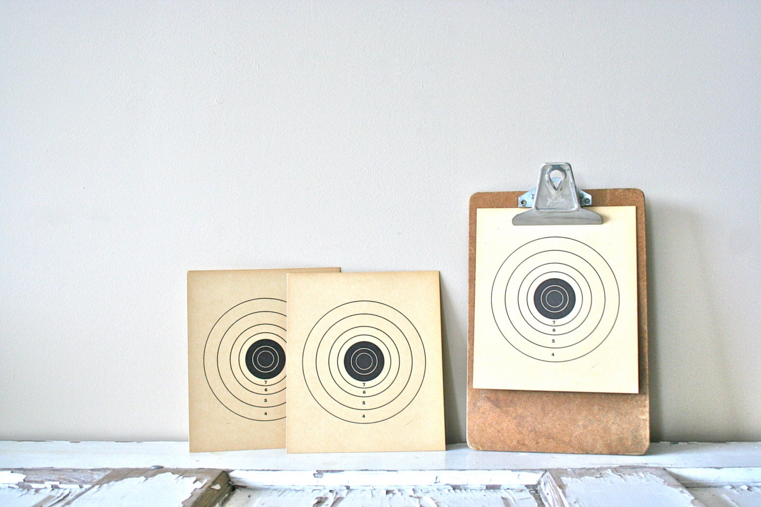 SALE vintage shooting targets: instant collection of 3 targets