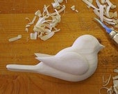 Chickadee - WOODEN BIRD - Hand Carved Unfinished Wood Shape - Do It Yourway - DIY - Furniture Decor