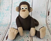 Ready To Ship - Brown and Tan Monkey  - FREE SHIPPING
