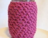 Pink Azalea Mason Jar Cozy   16 oz. PINT Size Thinking of You Gift,  Special Birthday Gift, Storage Jars, Beverage Jars