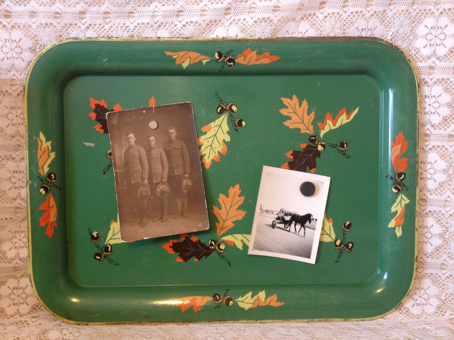 Vintage TV Tray Metal Message Board