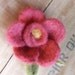 Needle Felted Rose Colored Wool Flower Brooch Pin Jewelry