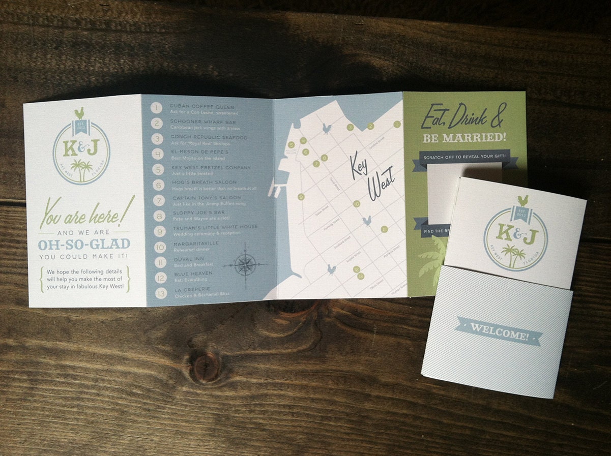 Custom Wedding Welcome Itinerary & Map - Design Fee